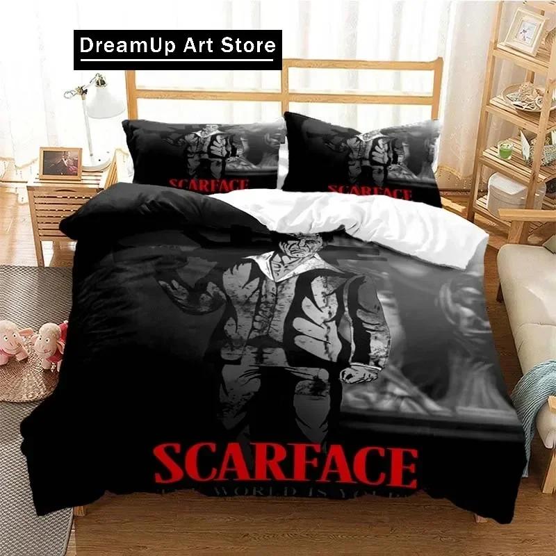 Tony Montana Scarfaces Bedding Set Boys Girls Twin Queen Size Duvet Cover Pillowcase Bed Kids Adult Home Textileextile
