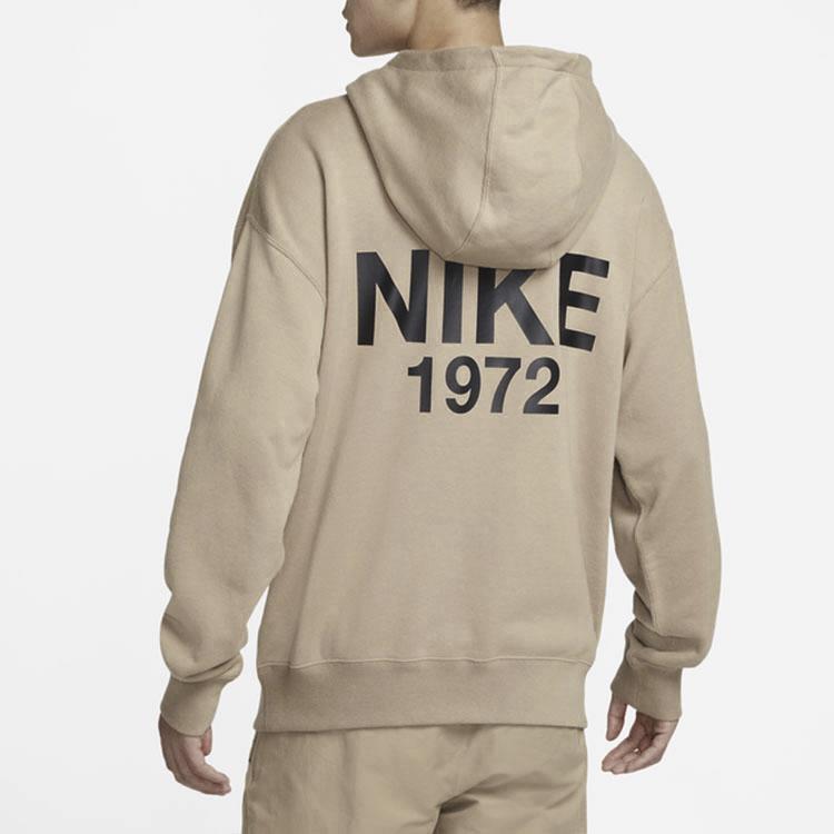 Nike Alphabet Logo Print Hoodie Sweatshirt Men Tops Khaki FQ7269-247
