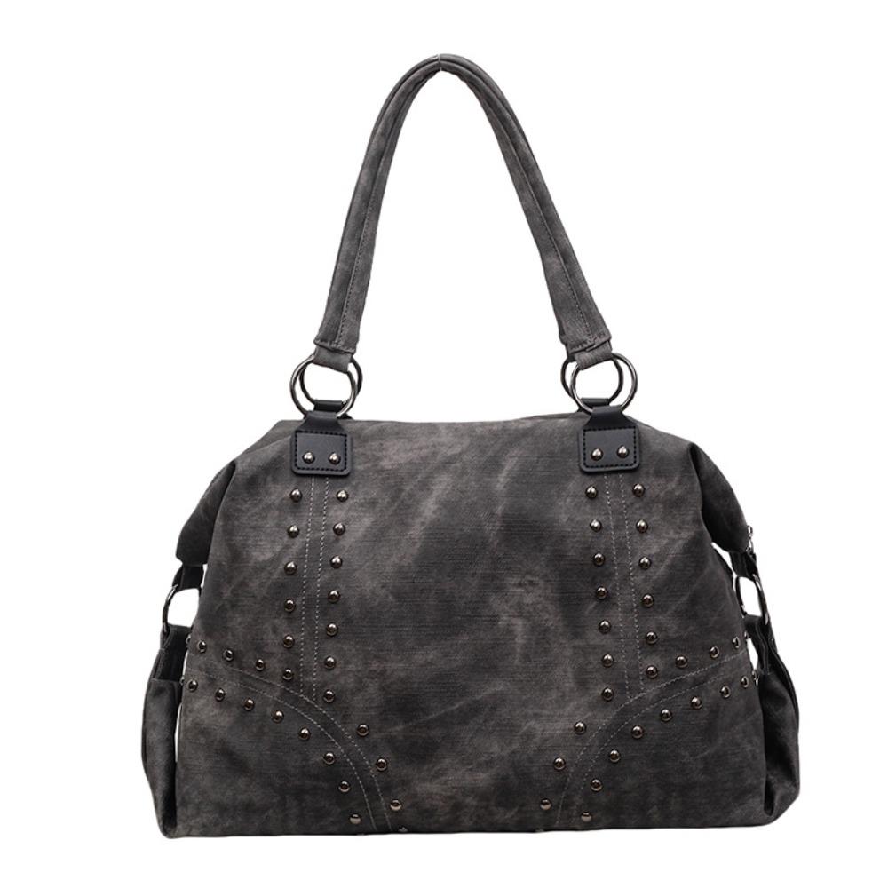 

Large Capacity Rivet Shoulder Bags PU Leather Y2K Shoulder Bag Outdoor чорний