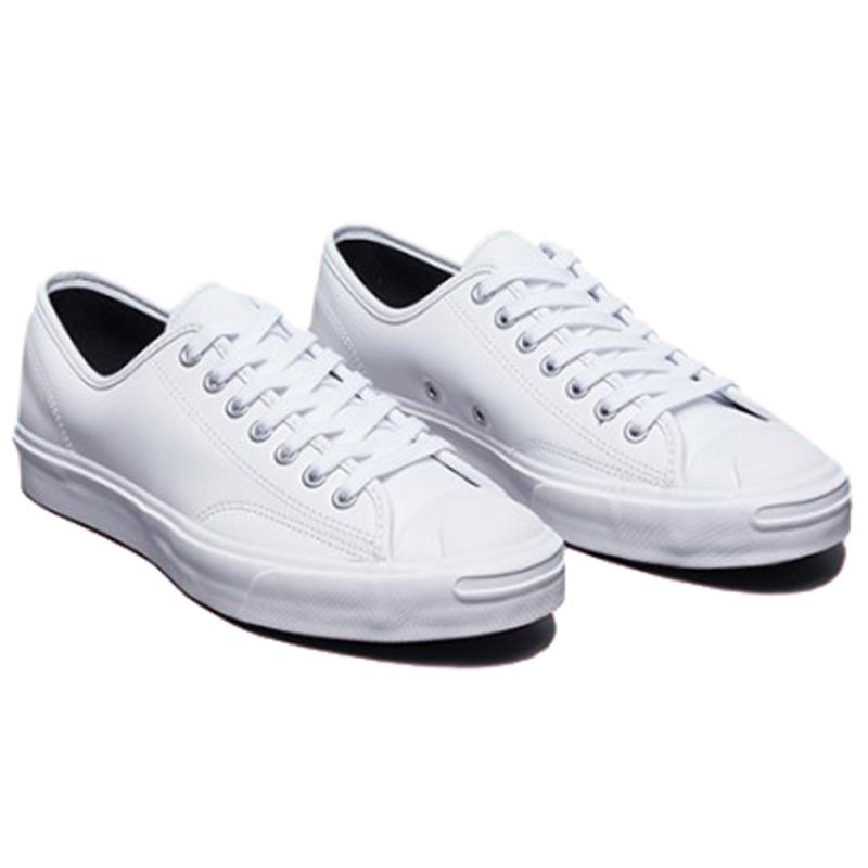Converse Jack Purcell Shiny Leather Low-Top Board Shoes Unisex White