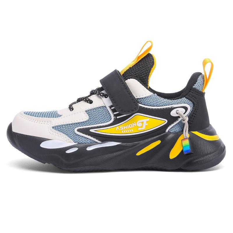 Boys' sneakers 2025 spring and summer new mesh breathable solid bottom dad shoes single net children's casual shoes