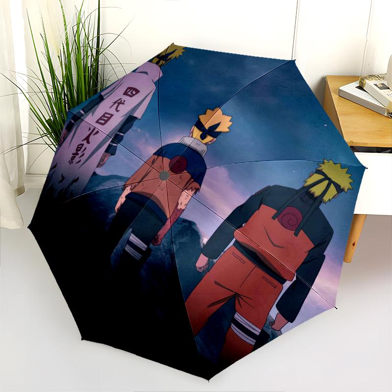 Naruto Anime pattern, automatic folding umbrella, portable and foldable design, 8 ribs, a Christmas or birthday gift.