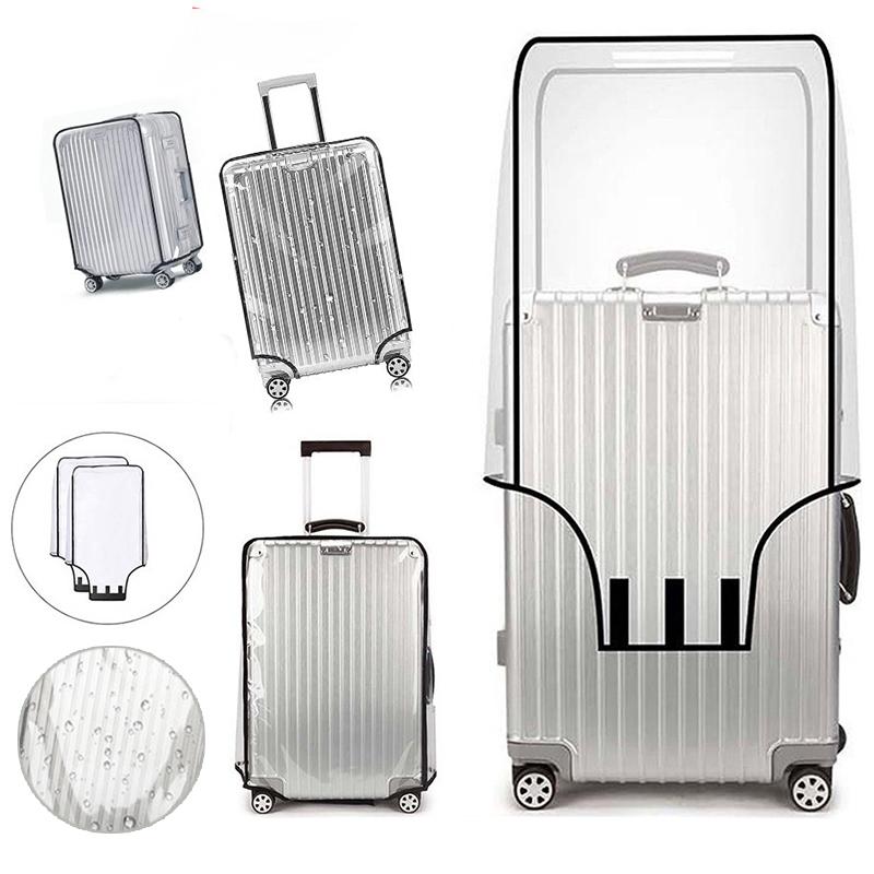 Travel Transparent Luggage Cover Waterproof And Dustproof Pvc Wear Resistant Fits 20-30 Inch Suitcases