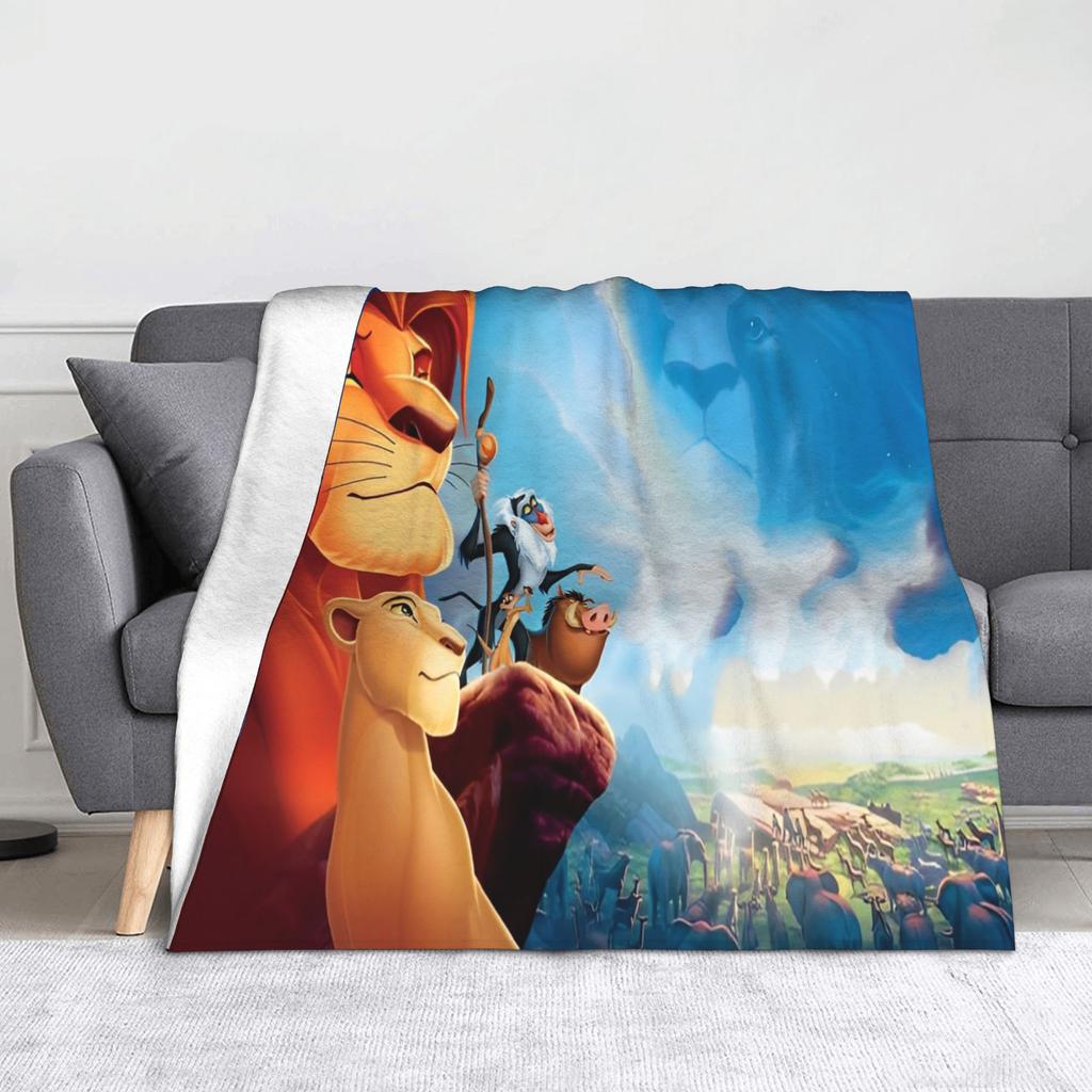 The Lion King Simba Friends Mufasa Blankets Flannel Funny Breathable Throw Blankets for Coverlet Textile Decor
