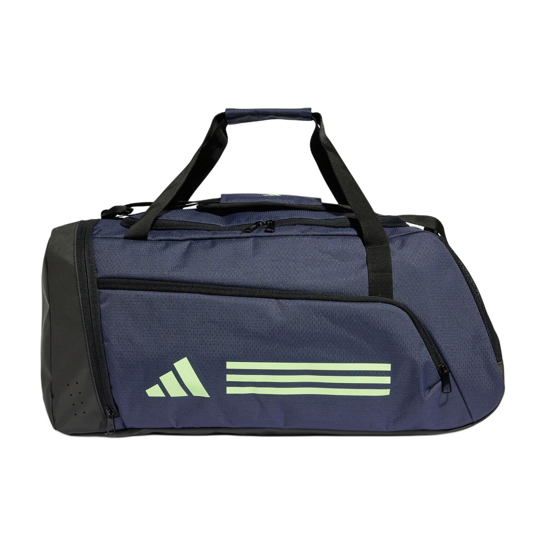 

Adidas Essential 3-Stripes Duffel Classic Large Capacity Recyclable Material Shoulder Handheld Travel Bag Unisex bags Dark-Blue Light-Green IR9820 Dark Navy Blue & Light Green