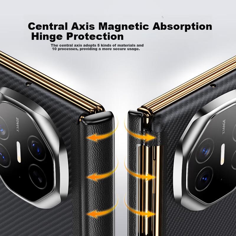 Dual Center ProtectionHuawei Mate XT Phone Case, Kevlar XTs Tri-Fold Protective Cover, Magnetic Ultra-Thin Lens Protection, Full Coverage Anti-Drop
