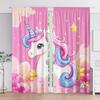 2PCS Digital Printed Curtains, Nebula Galaxy Unicorn Cosmic Fantasy, Window Treatments for Living Room Bedroom Home Decoration