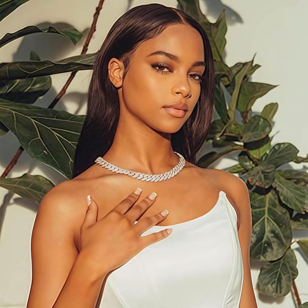 14mm Iced Out Cuban Link Chain Diamond Chain Necklace Bling 5A+ Cubic Zirconia Thick Cuban Link Choker Chain Luxury Hip Hop Jewelry for Men and Women