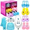Princess Dress Up Shoes Set, Girls Role Play Dress Up Toys, Toddler Pretend Jewelry Boutique Kit Gift Set for Little Girls Aged 3-6 Years Old, 4
