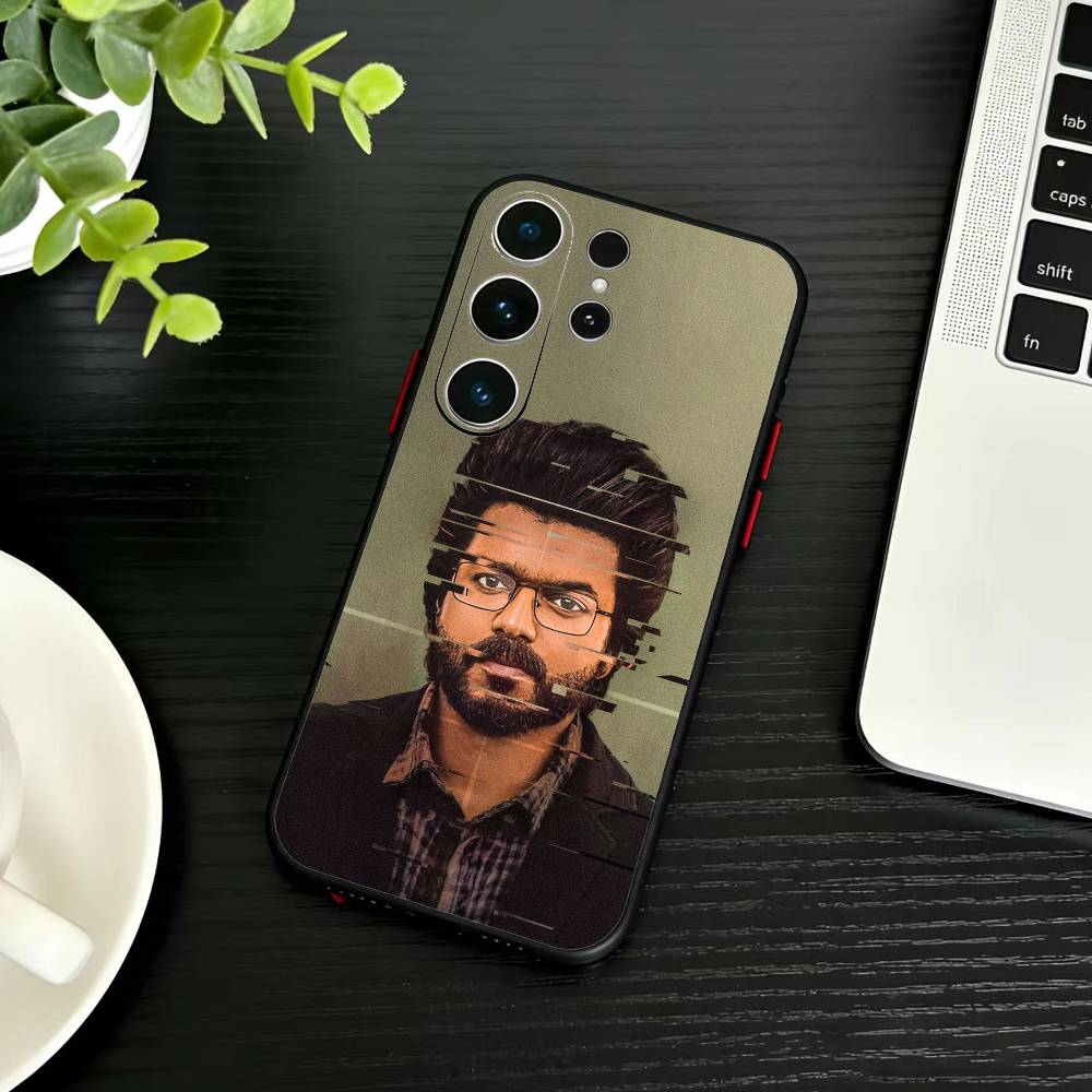 

P-ThalaPathy V-Vijay Actor Phone Case For Samsung S26,S25,S24,S23,S22,S30,S21,Ultra,Plus,FE 5G Black Soft Cover Samsung S26Plus