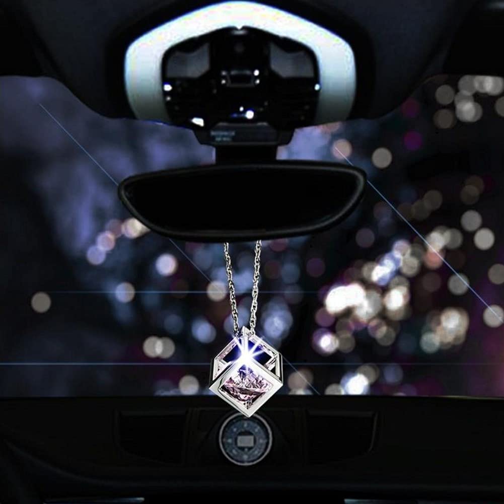 Auto-Rückspiegel Kristall Anhänger Auto-Rückspiegel Stilvoll Kristall Auto-Innenraum Glückliches Auto Weihnachten Set Schmuckstück, Anhänger, Dekoration, Zubehör,