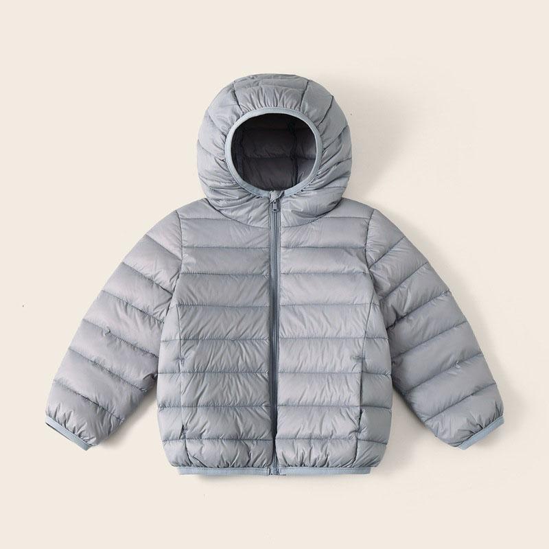 Children's Lightweight Down Jacket White Duck Down Parka with Hood Warm Boys Girls Outdoor Jacket