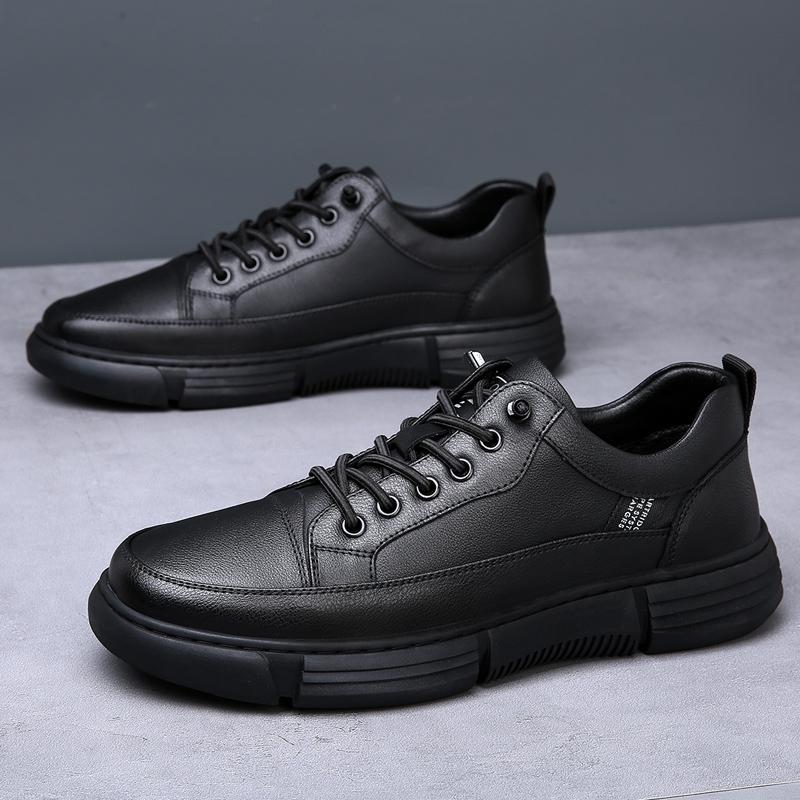 2024 Fashion New Men's Leather Casual Shoes Thick Soled Men's English Oxford Shoe Shoes Men's Outdoor Sports Shoes Non Slip