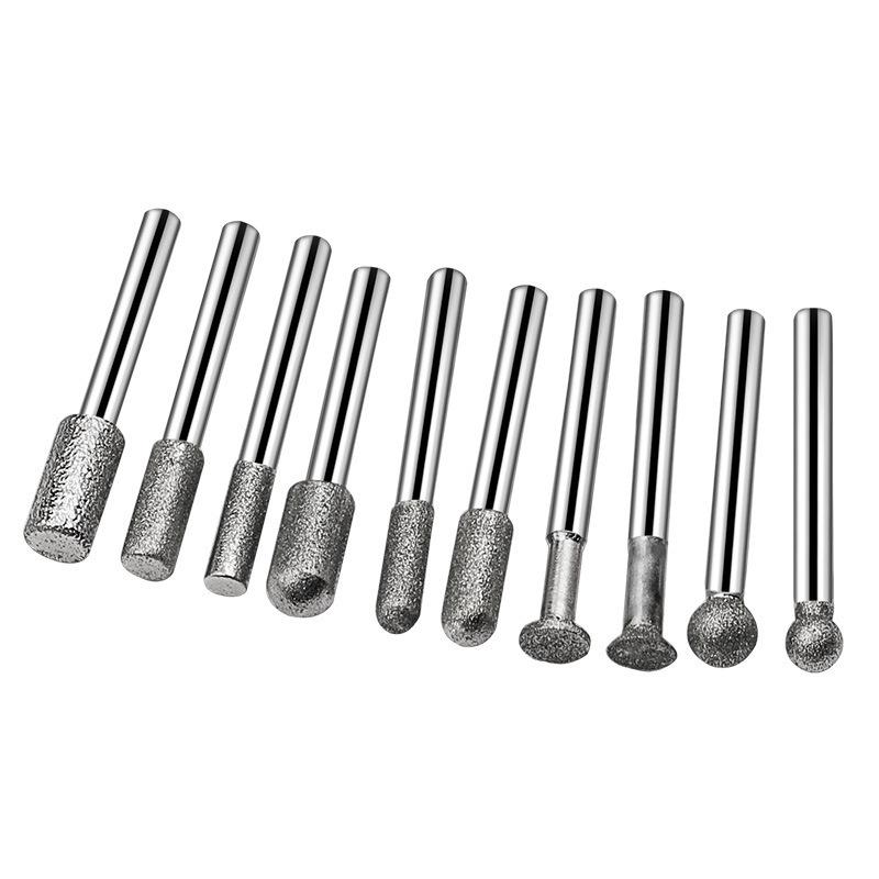 20-Piece Diamond Grinding Set: 6mm Shank for Jade Carving, 120 Grit