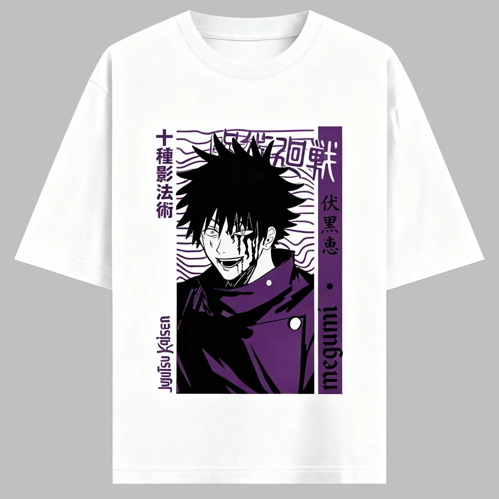 2026 New Spellbound Battle Anime Vodai Hui Printed Cotton Tshirt for both men and women Shibuya Style