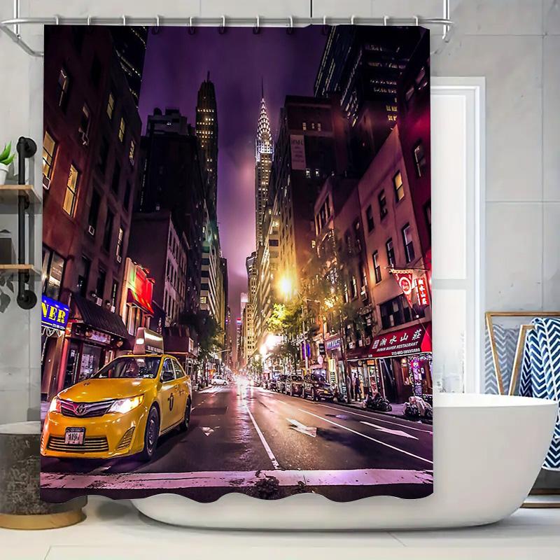 

Nyc Skyline Shower Curtain New York City Wall Art Bathroom Decor Urban Photography Modern Home Decor Gift Apartment Living Room W60H190(CM)-1 Pcs