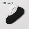 10 Pairs of  Women's Summer Ultra Thin Candy Color Versatile Breathable Silicone Invisible Boat Socks