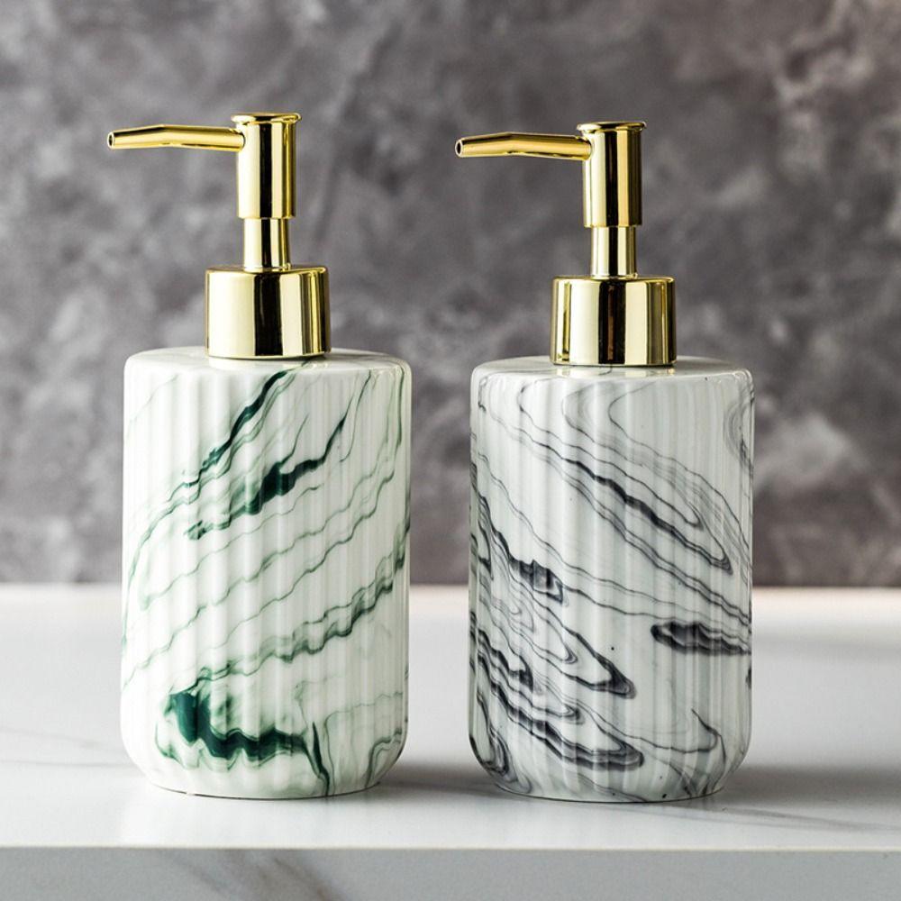 

Marble Pattern Liquid Soap Dispensers Press Type Emulsion Bottles Lotion Press Bottle Kitchen Style 1
