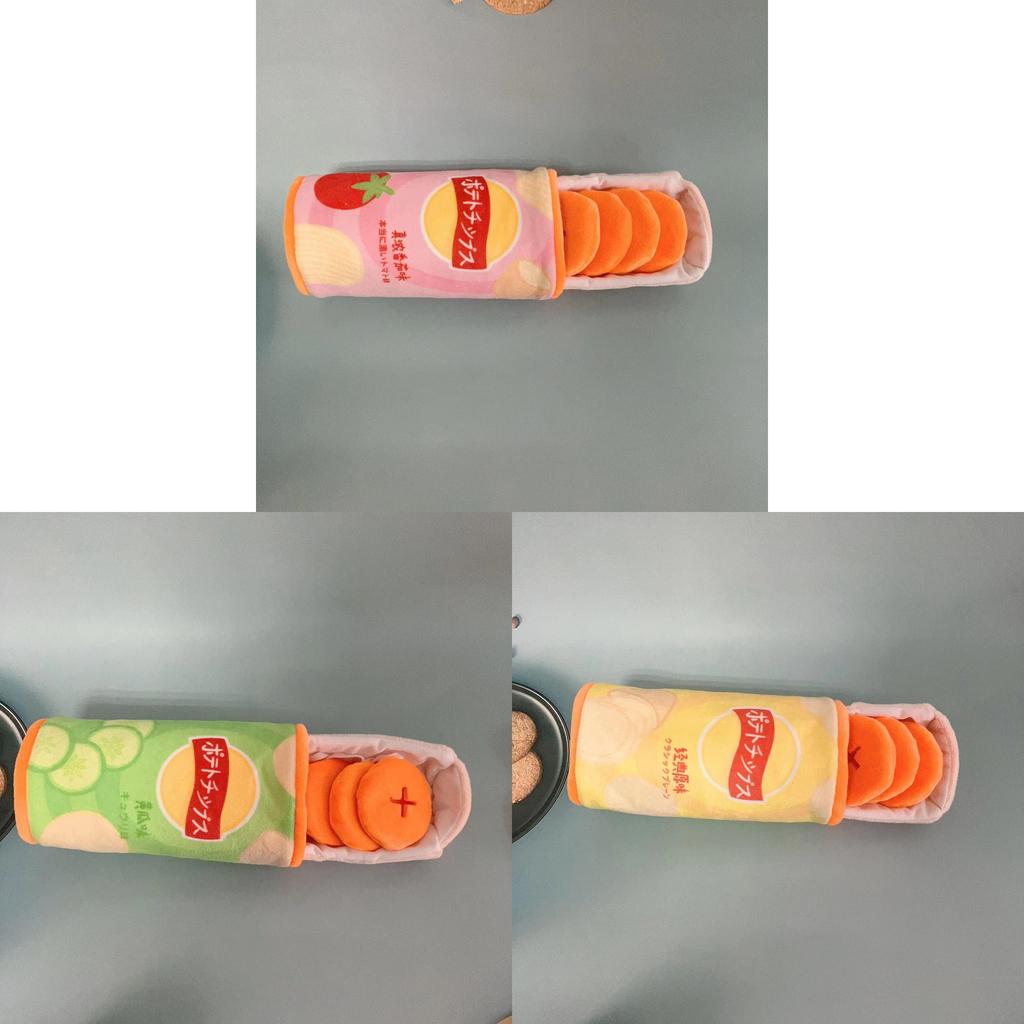 Pet Chew Toy Plush Snack Dispenser With Scented Flavored Chips For Dogs And Cats