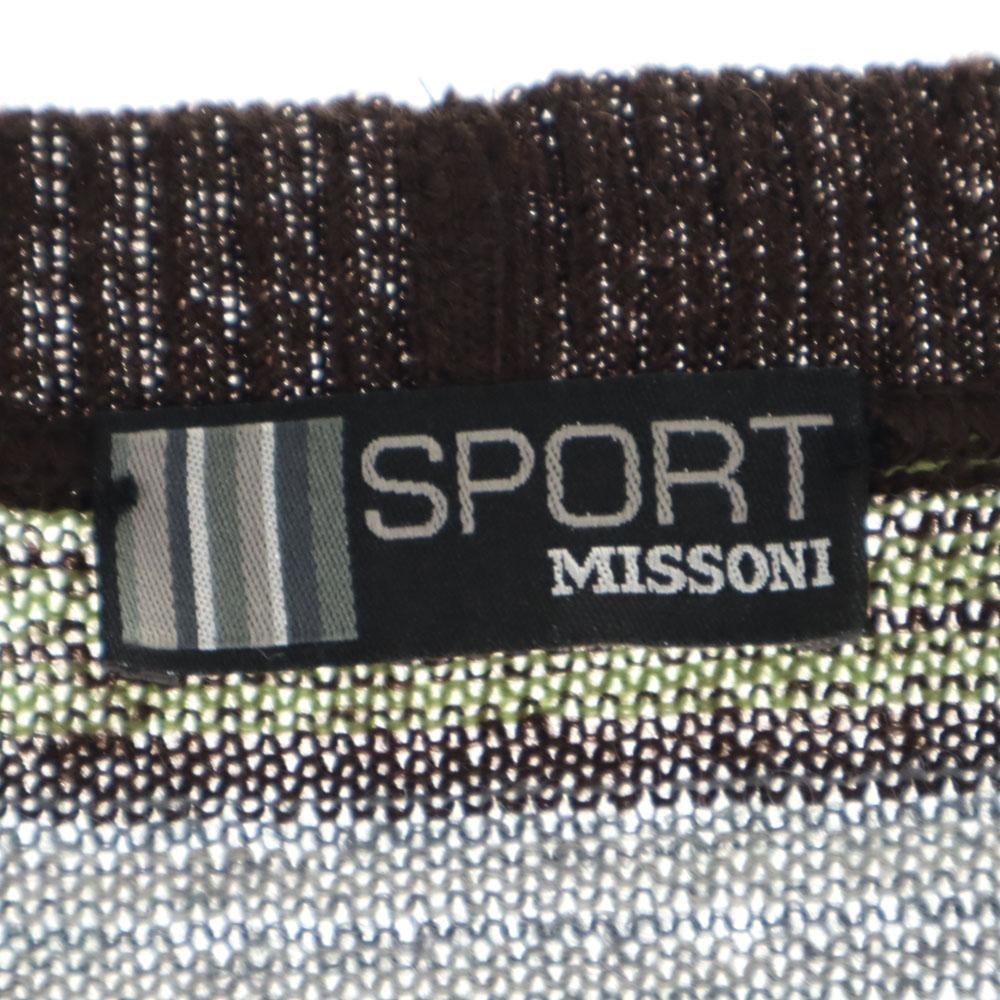 MISSONI SPORT made in Italy Border Pattern Long sleeve sweater 50 knit Men's Used