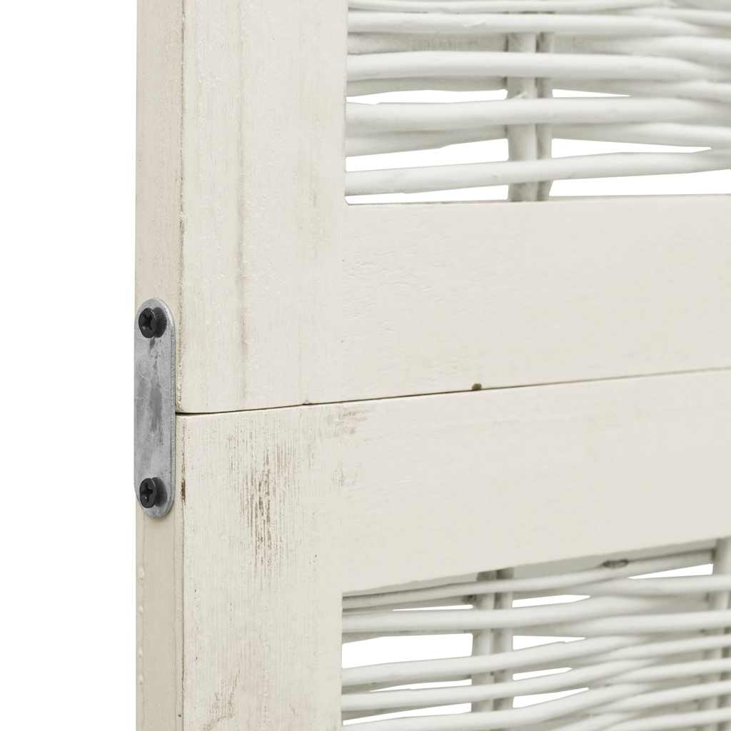 3 Piece Room Divider White Solid Paulownia Wood