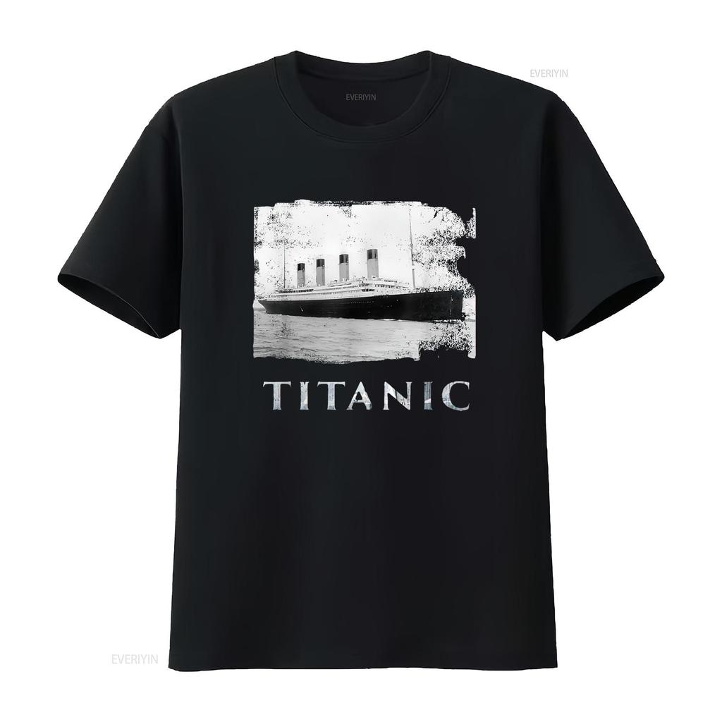 Titanic Sinking History Womens T Shirt Black vintage Washed Breathable fashion Stretched Comfortable graphic Casual Stylish