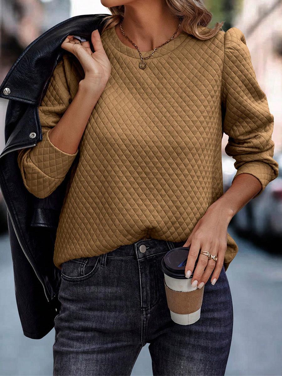 

Женская толстовка в клетку, однотонный повседневный топ XXL кофейный