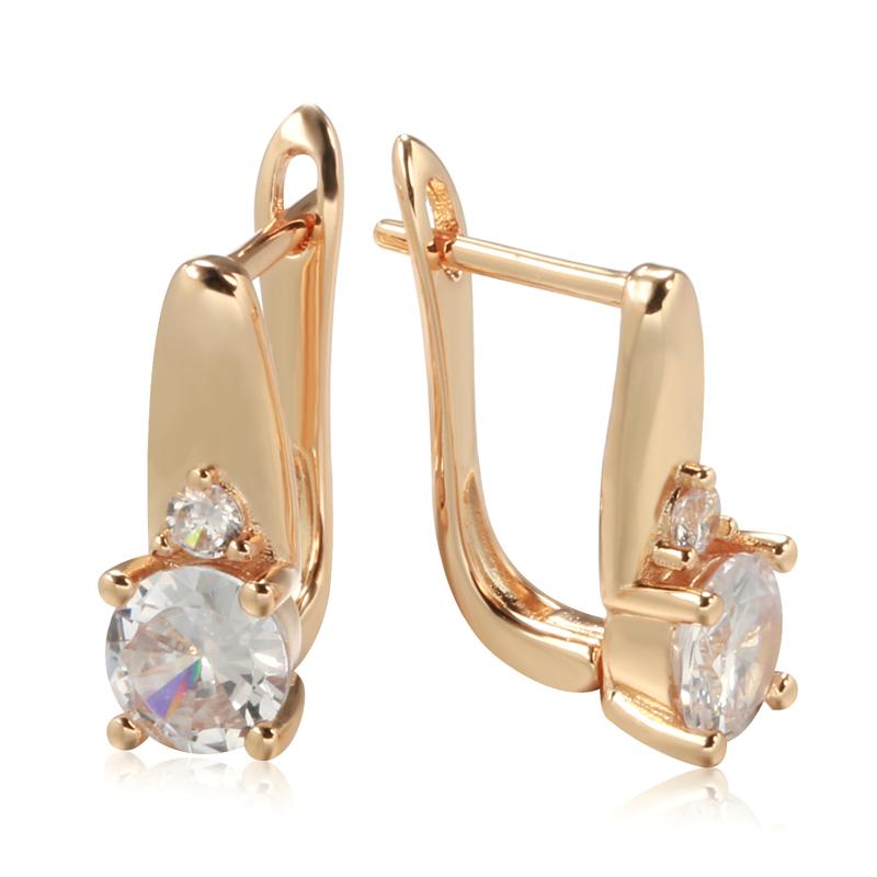 

Простые серьги-капли с инкрустацией в виде когтей из настоящего золота 18 карат с цирконием для женщин, классические ювелирные аксессуары