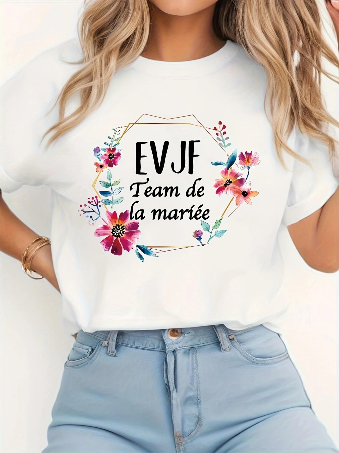 Bridal Team EVJF Team Bride Floral Graphic T-shirt XXXXL