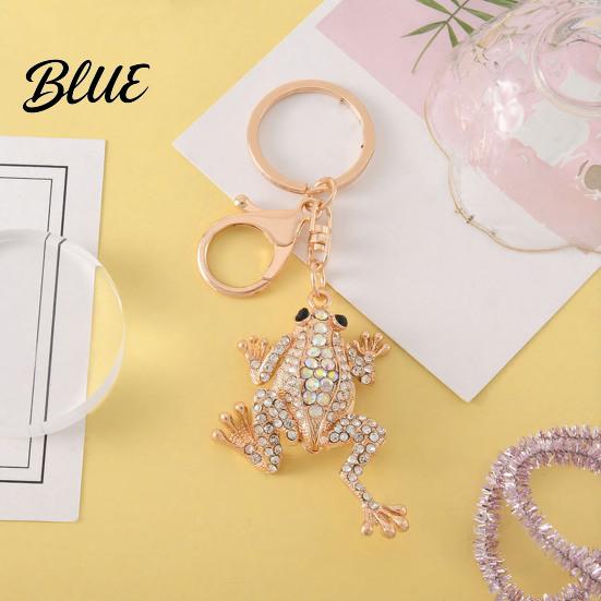 Wealth And Blessings Charm Toad Key Chain Rhinestone Keychain Sparkly