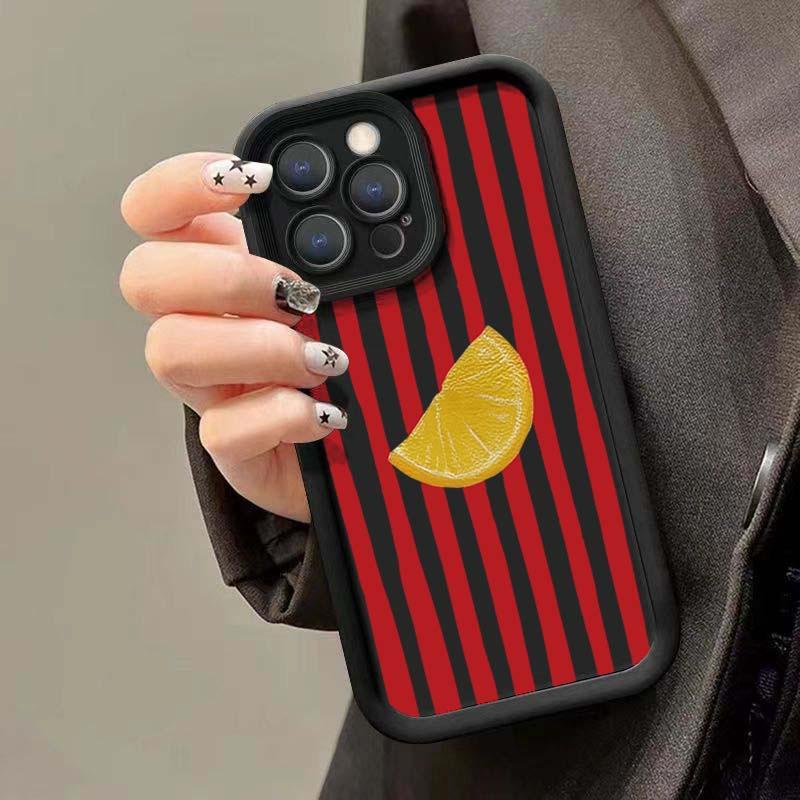 Summer Lemon Cool Stripe Phone Case for Samsung Galaxy S25 S24 S23 S22 Ultra Plus FE A16 A36 A56 A52 A53 A35 A55 5G Soft Cover