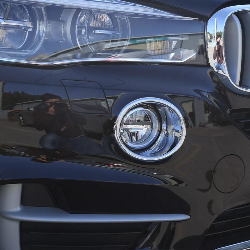 2 Pcs For BMW X5 F15 2014-2018 ABS Chrome/Carbon fiber/Black Car Front Fog Lamp Decoration Cover Trim Car Accessories