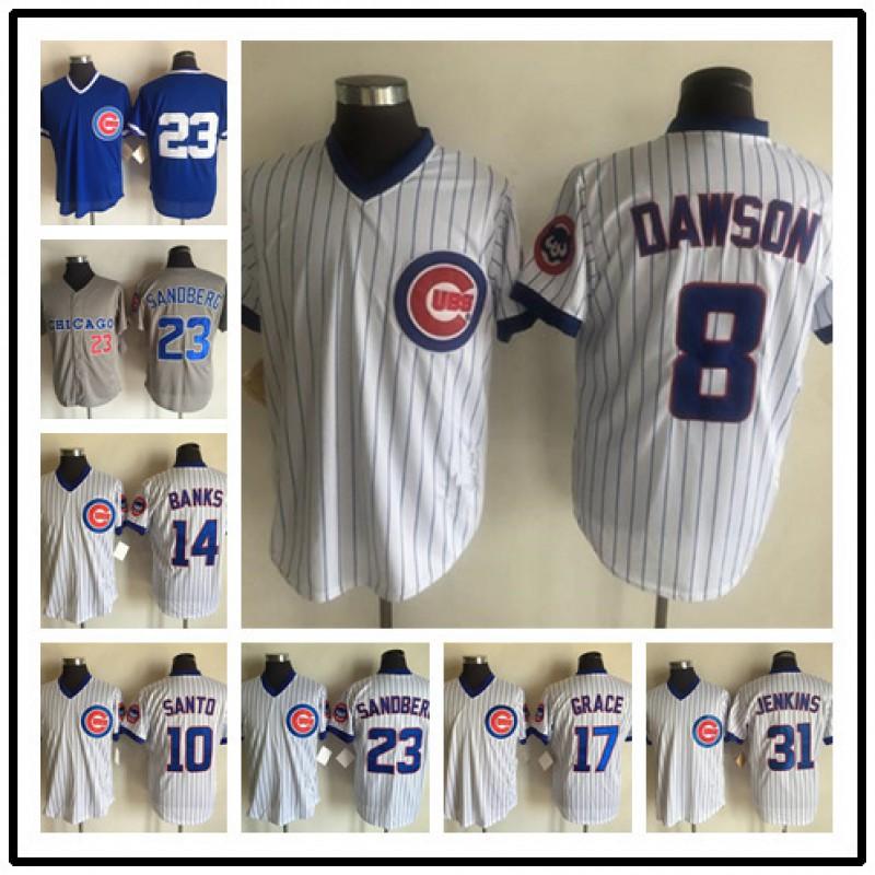 Vintage Chicago Cubs Baseball Jersey Unisex Embroidered Sport Shirt Cotton Blend Fans Casual Wear