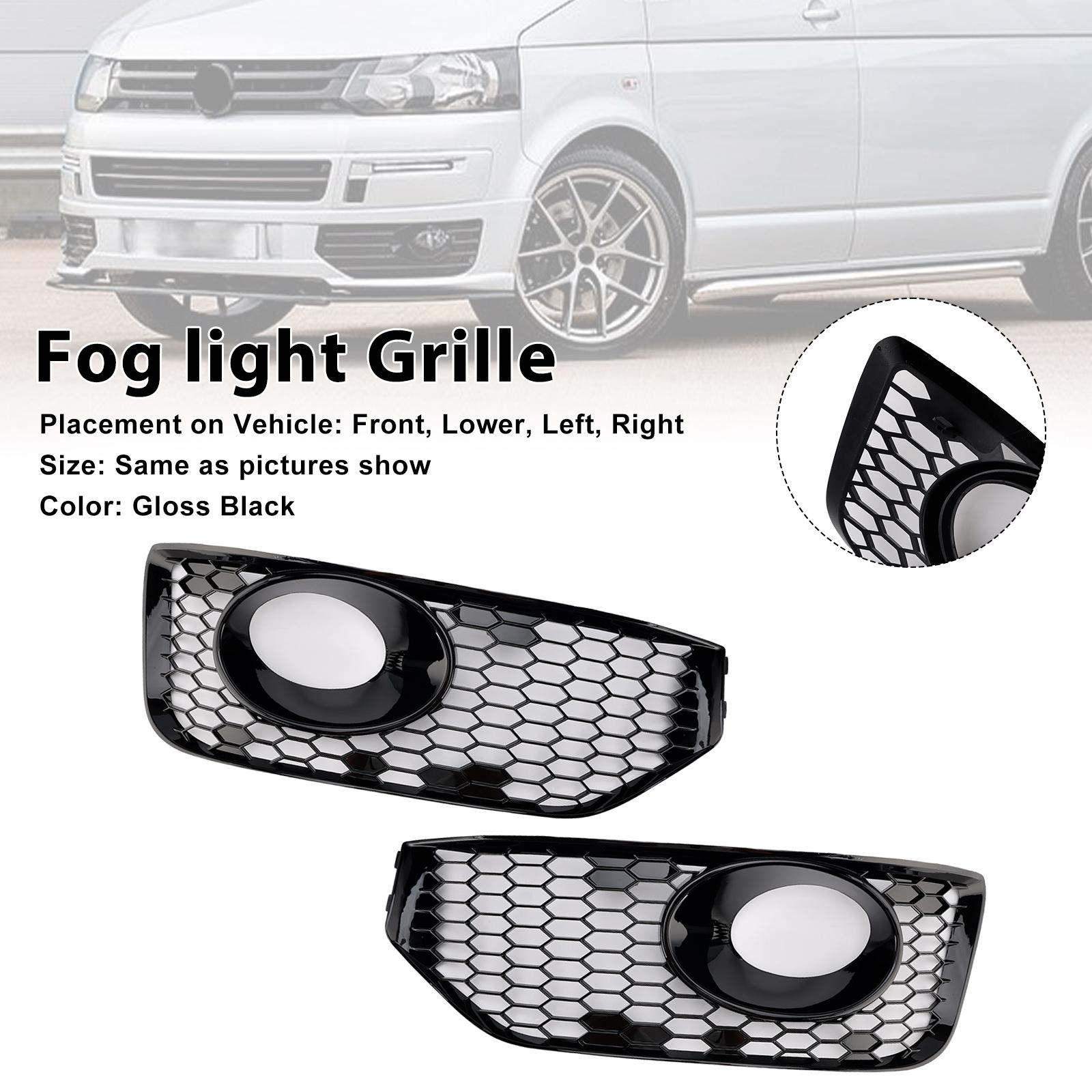 

Fog Lamp Light Cover Insert Grille Fit VW T5 T5.1 2010-2015 S-line Gloss Black
