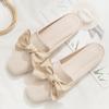 Fashion 2025 Luxury Woman Mules Summer Close Toe Women Slippers Bowtie Lazy Slides Flat Heel Girl Slippers Korean Outdoor Flip Flops