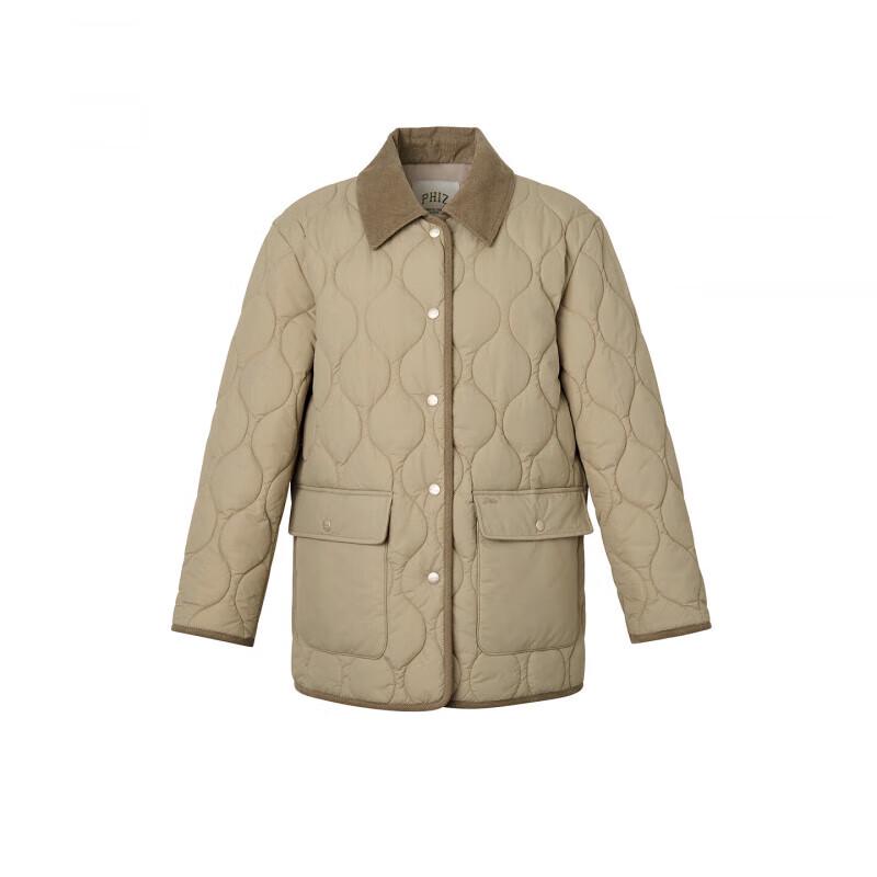 HAZZYS Women's PHIZ Series Corduroy Collar Quilted Padded Jacket