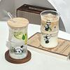Cute China Panda Glass Creative Tea Bottle Single Transparent Coffee Cup Juice Panda Breakfast Milk Cup Glassware for Drinking