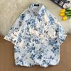 Hong Kong Style Vintage Sunflower Floral Shirt - Unisex Casual Short Sleeve