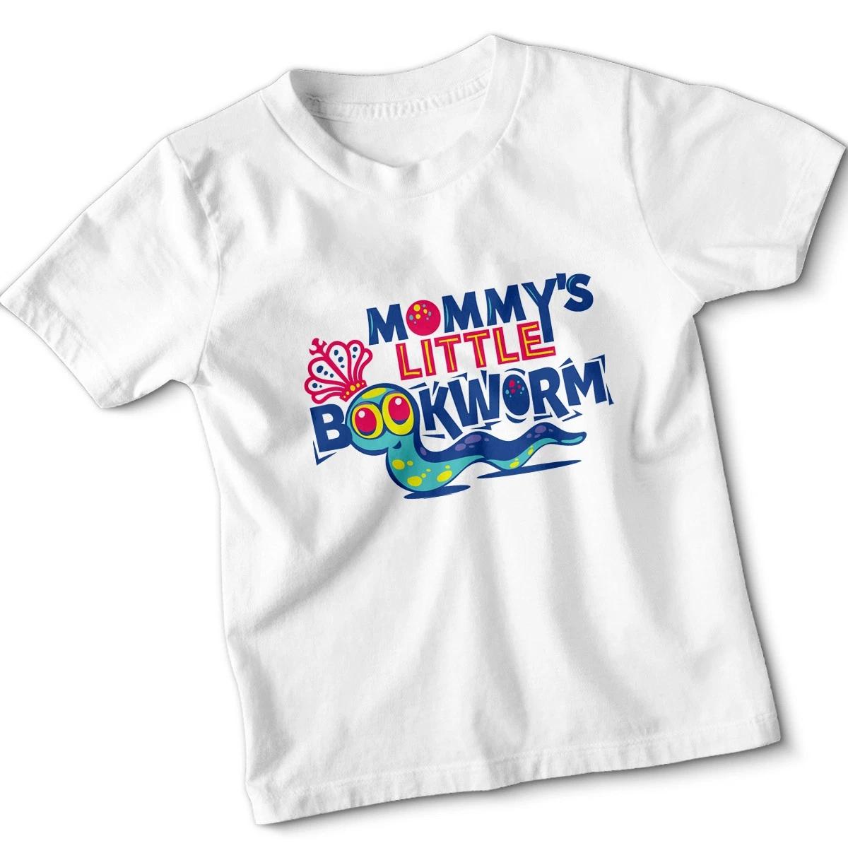 Mommys Little Bookworm Reading Hobbies Unisex Kids T-Shirt Cute Tee S