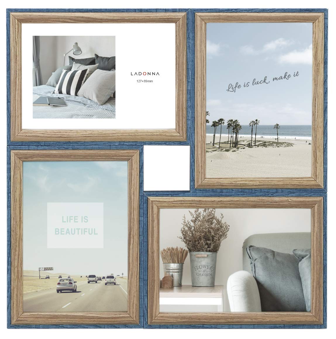 

LADONNA AVANTI Photo Frame Wooden L x 4 083893 Navy DF85-40-NV 4-Sided