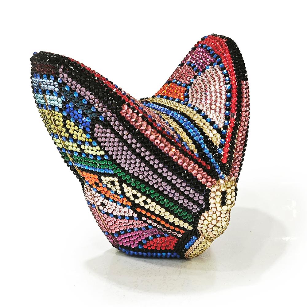 

WHTUOHENG Luxury Rhinestones Butterfly Evening Bag Diamond Crystal Clutch Ladies Party Prom Handbag Dinner Purse For Women Bags 11.5cmX11.5cmX5cm