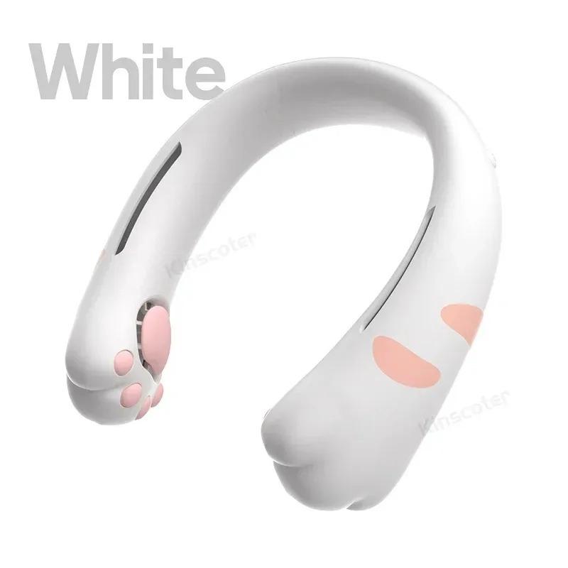 Cute Neck Fan 2400mAh Portable Ventilator Bladeless Cooling Mute Fan USB Rechargeable Wearable Neckband Fan for Outdoor