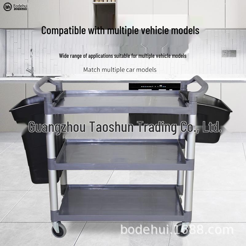 Enhanced Food Collection Cart with Long/Short Hanging Buckets, Restaurant Clearing Bin, and Tableware Collection System.