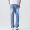 New Style Jeans Fashionable Men Spring and Summer Cotton Elastic Loose Straight-leg Trend Slimming Pants Men
