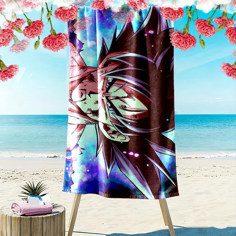 Dragon Ball Print Beach Towel, Large Soft Quick Dry Towel for Beach Camping Swimming