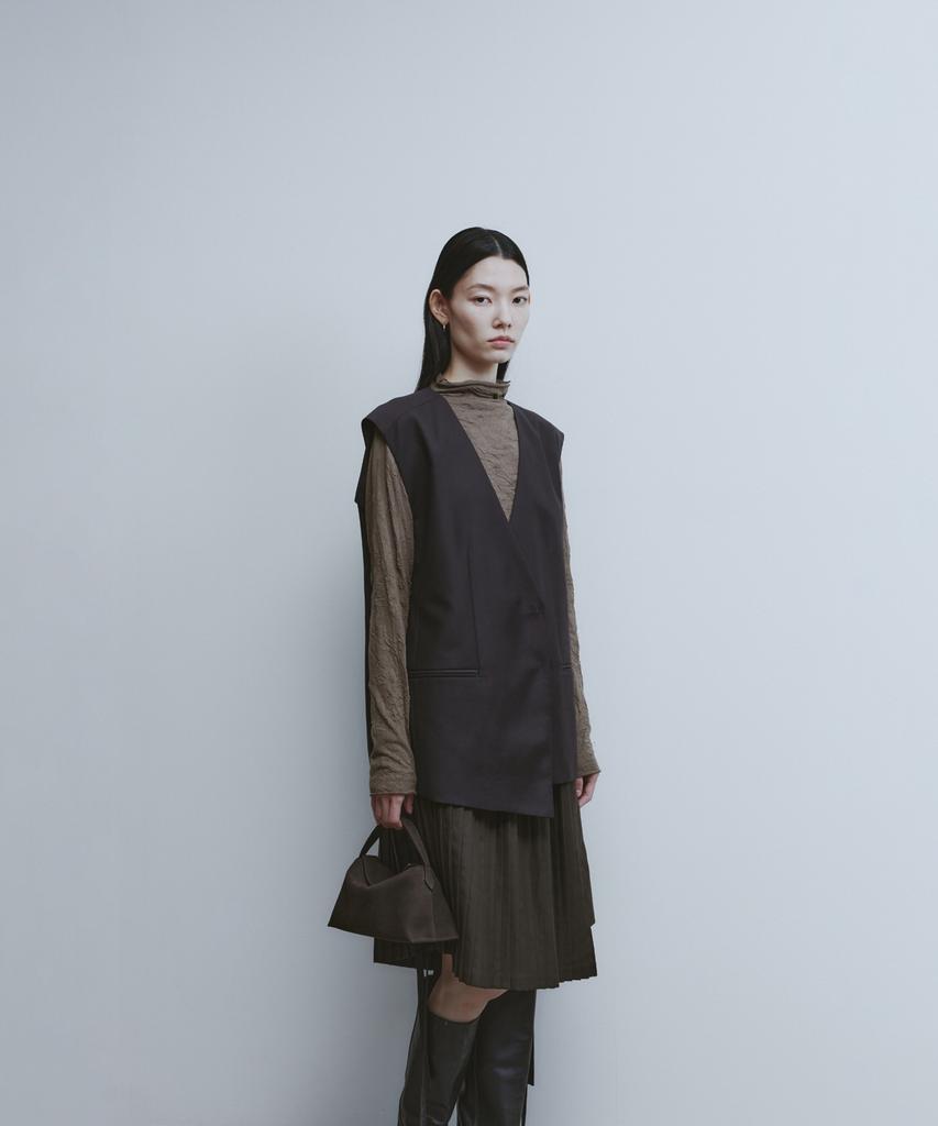 Youth Oversized Tailored Vest - Brown