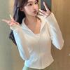 Sunscreen Clothes Stand-up Collar Tight Sports Jacket Women's Yoga Clothes Top Zipper Cardigan Running Fitness Clothes Jacket Long Sleeves