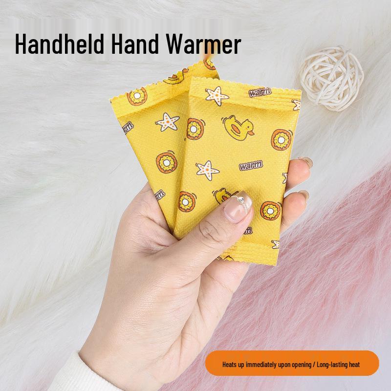 Self-Heating Disposable Hand Warmer Patch - Portable, Ideal for Students & Children Blue Geometric