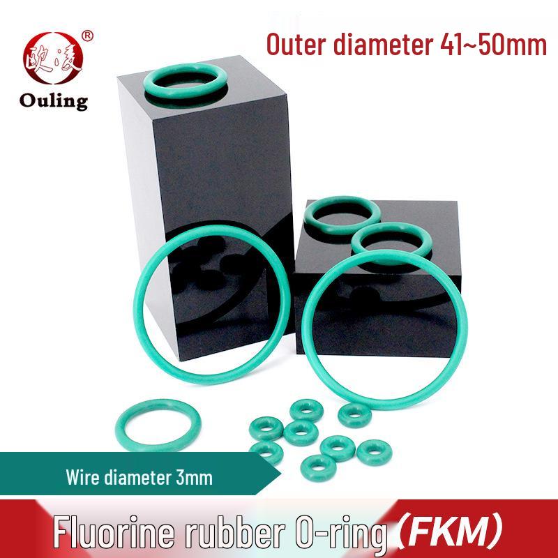 

Green Temperature-Resistant Waterproof Fluororubber O-ring, OD 41-50mm, Thickness 3mm 41*3mm (5pcs)