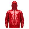 Giacca Impermeabile con Cappuccio da Uomo Manica Lunga Zip Frontale Cappuccio con Coulisse Giacca a Vento Impermeabile